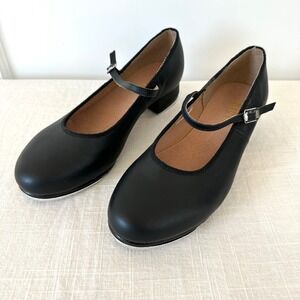 Bloch Womens Black Leather Mary Jane Tap Shoes Techno Tap S0302L Size 8